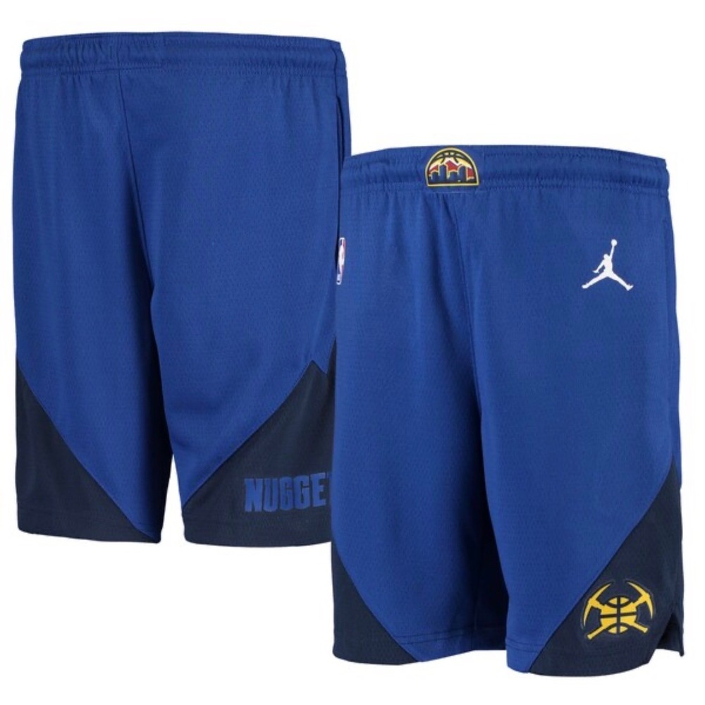 Jordan Brand Denver Nuggets NBA Basketball Shorts‎ Mens 34 Blue Navy Mesh Logo